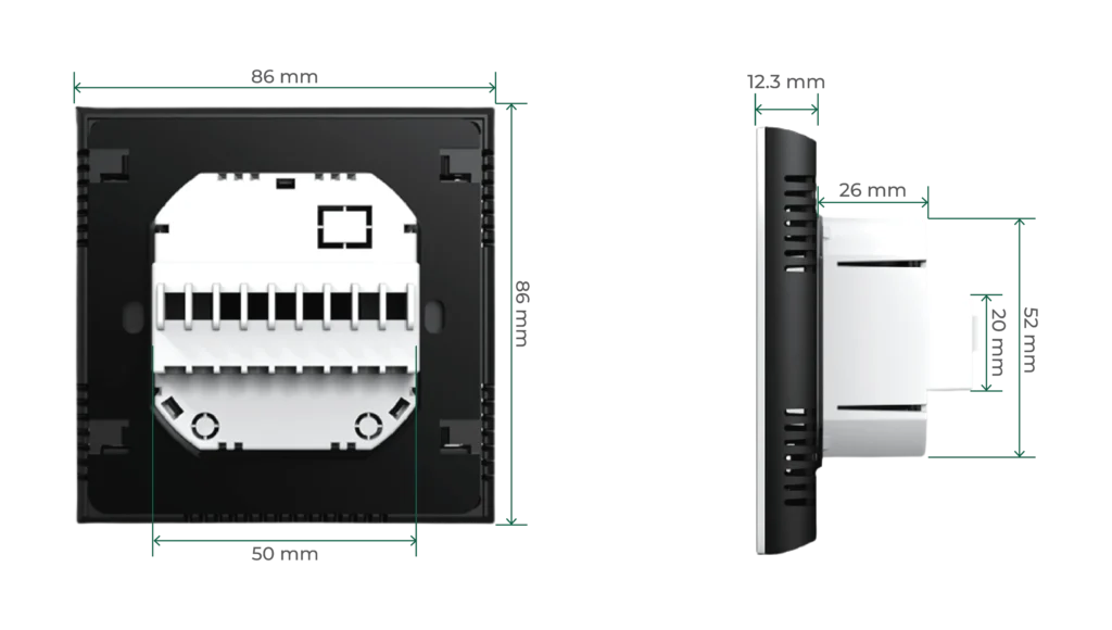 GB6600E-Smart Thermostats-Dimension